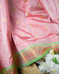 Baby Pink Maharani Pure Silk Paithani