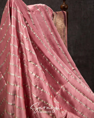 Light Blush Pink Contemporary Banarasi Soft Drape Pure Silk