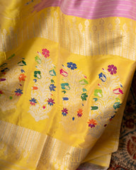 Yellow and Pink Banarasi Rangkat