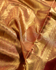 Lavender and Maroon Red Pure Exclusive Pure Kanchi Silk