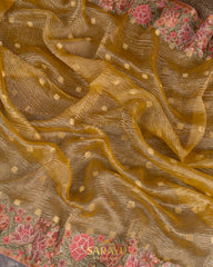Golden Yellow Tissue Crushed Organza
