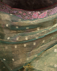 Sage Green Tissue Crushed Organza