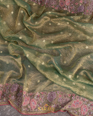 Sage Green Tissue Crushed Organza
