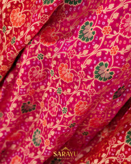 Pink and Red Combination Pure Banarasi Georgette