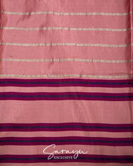 Light Blush Pink Contemporary Banarasi Soft Drape Pure Silk