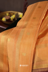 Kora Kanjivaram Silk Saree Yellow Magenta Gold Zari
