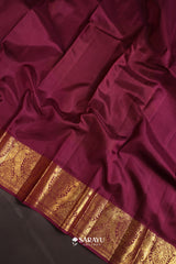 Kora Kanjivaram Silk Saree Yellow Magenta Gold Zari