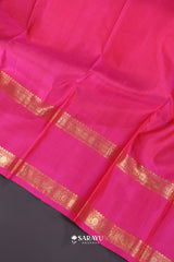Teal Green Hot Pink Kanchivaram Silk Saree Gold Zari