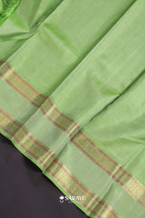 Navy Blue Parrot Green Kanchivaram Silk Saree Gold Zari