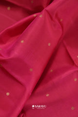 Pink Forest Green Kanchivaram Silk Saree Pure Zari Peacock