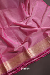 Powder Blue Ivory Banarasi Organza Saree Meenakari Border