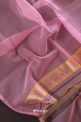 Blush Pink Banarasi Organza Saree Meenakari Floral Border
