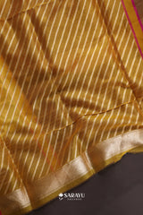 Deep Purple Gold Banarasi Organza Saree Meenakari Buti