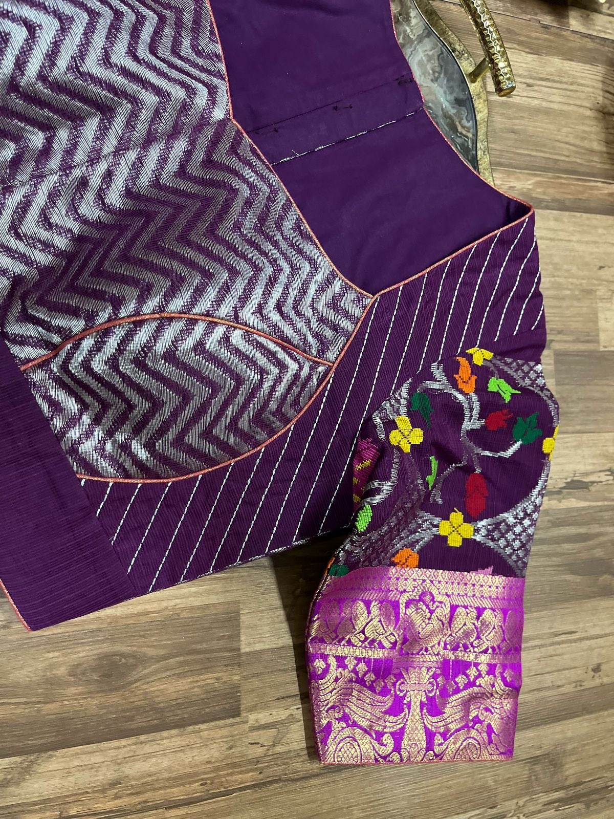 Pure Zari Kota with Kanchi Fusion Blouse