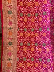 Pink and Red  Banrasi Exquisite Georgette