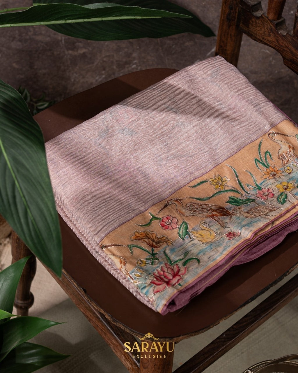 Soft Peach Crushed Pure Organza