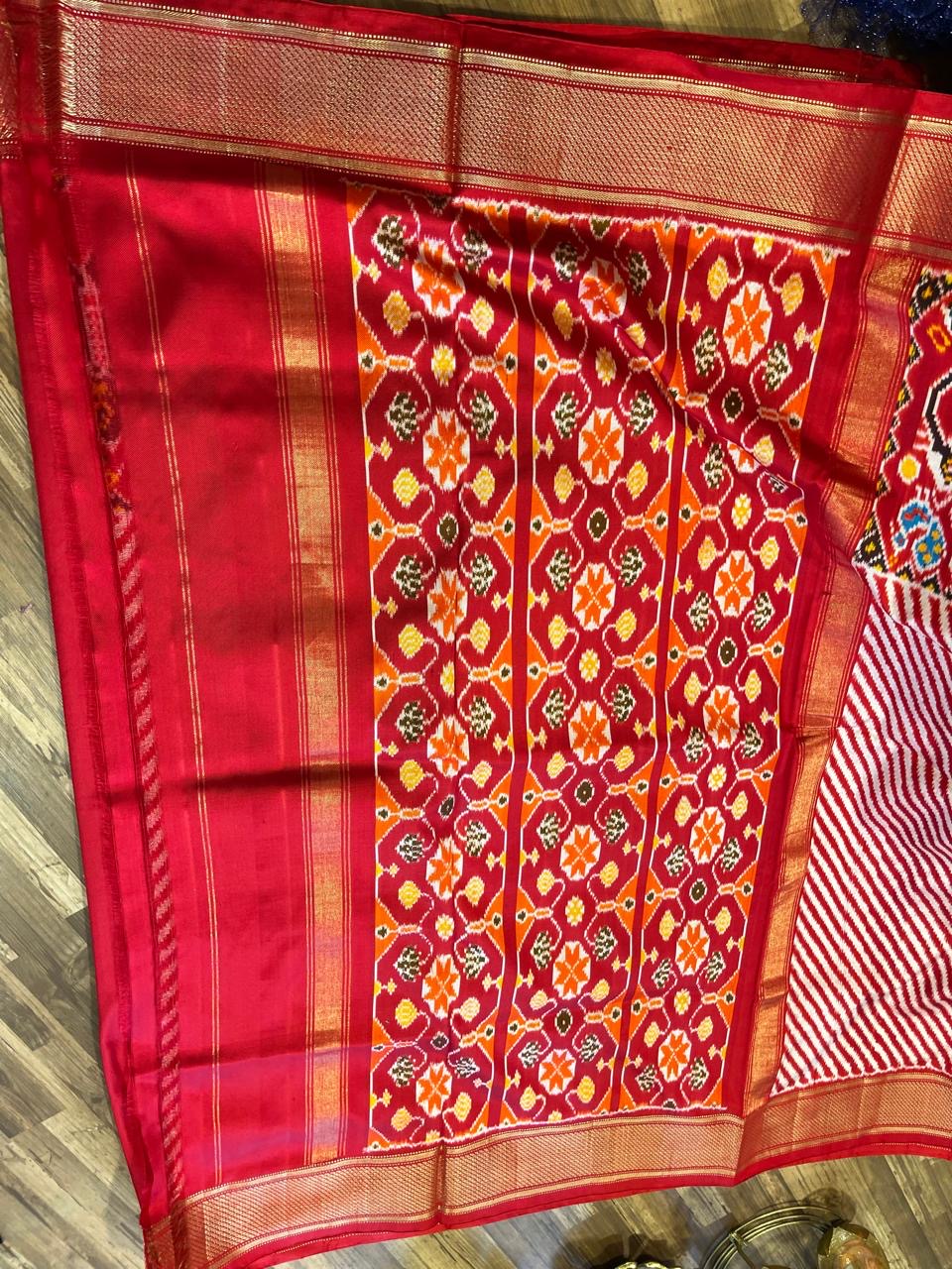 Red laheria Twill ikkat