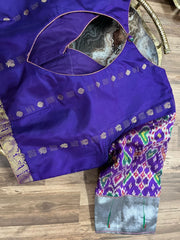 Purple Pure Silk and Patola, Paithani Fusion Blouse