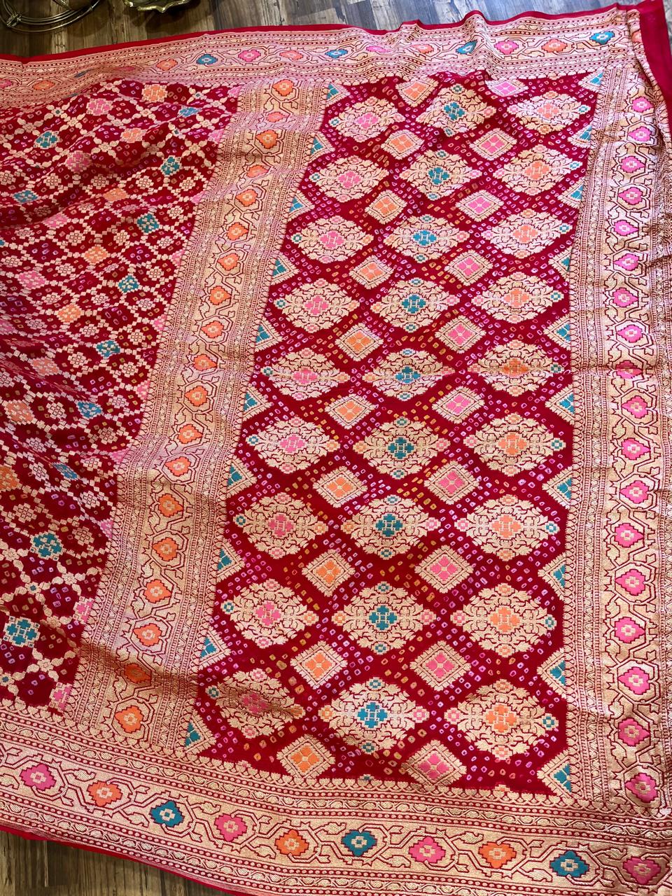 Red Banrasi Exquisite Georgette