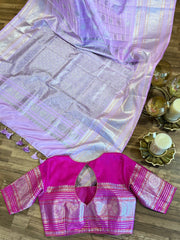 Lavender and Pinn Venkatgiri Pure Silk