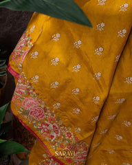 Mustard Yellow Pure Tussar Silk