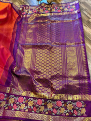 Bright Red Pure Kanchi Silk