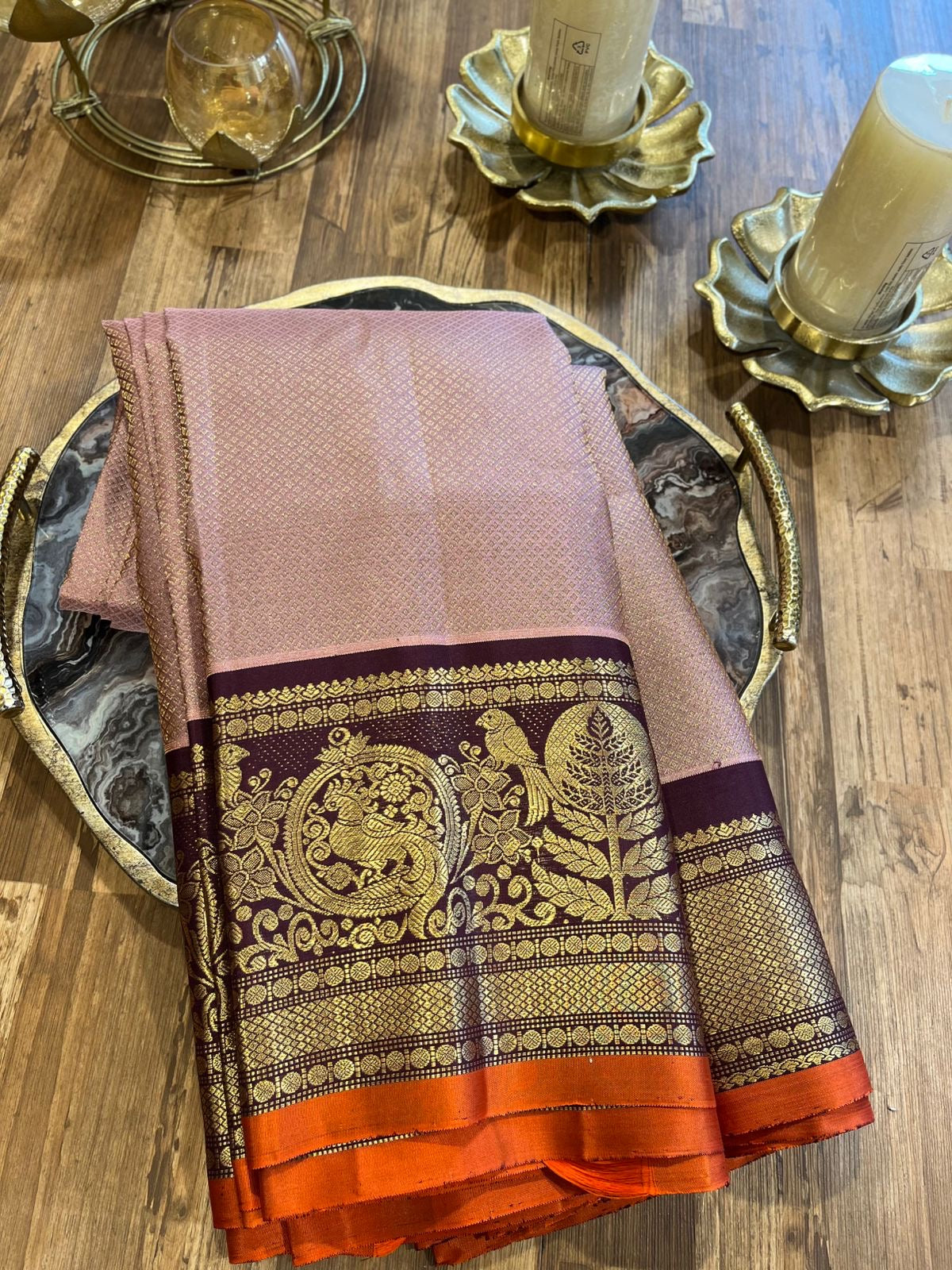 Gadwal all over brocade saree