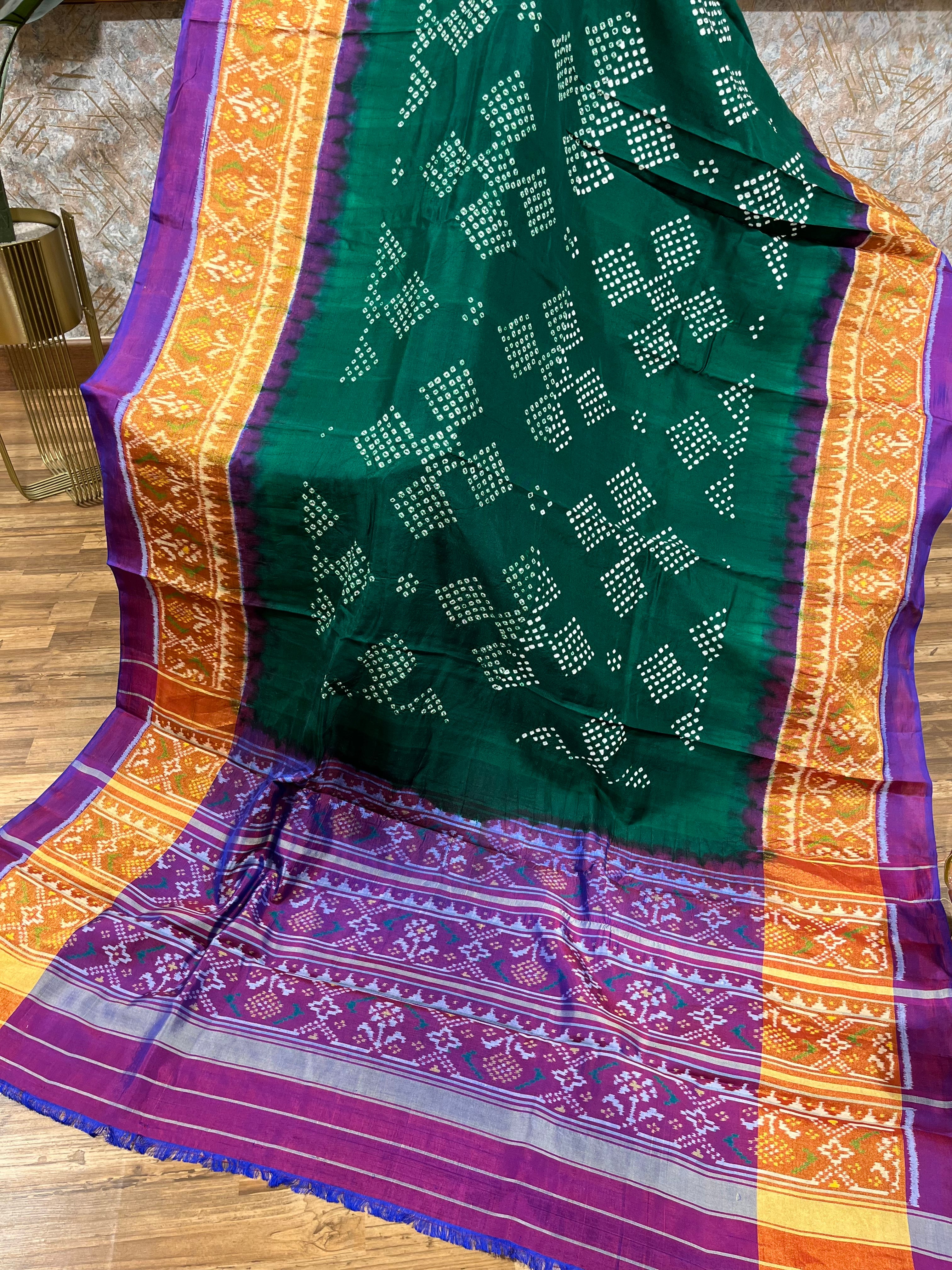 Designer Hand Bandhini on Ikat