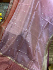 Peach Banarasi Kora Silk