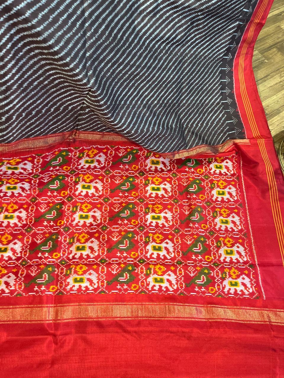 Brown and Red Twill ikkat