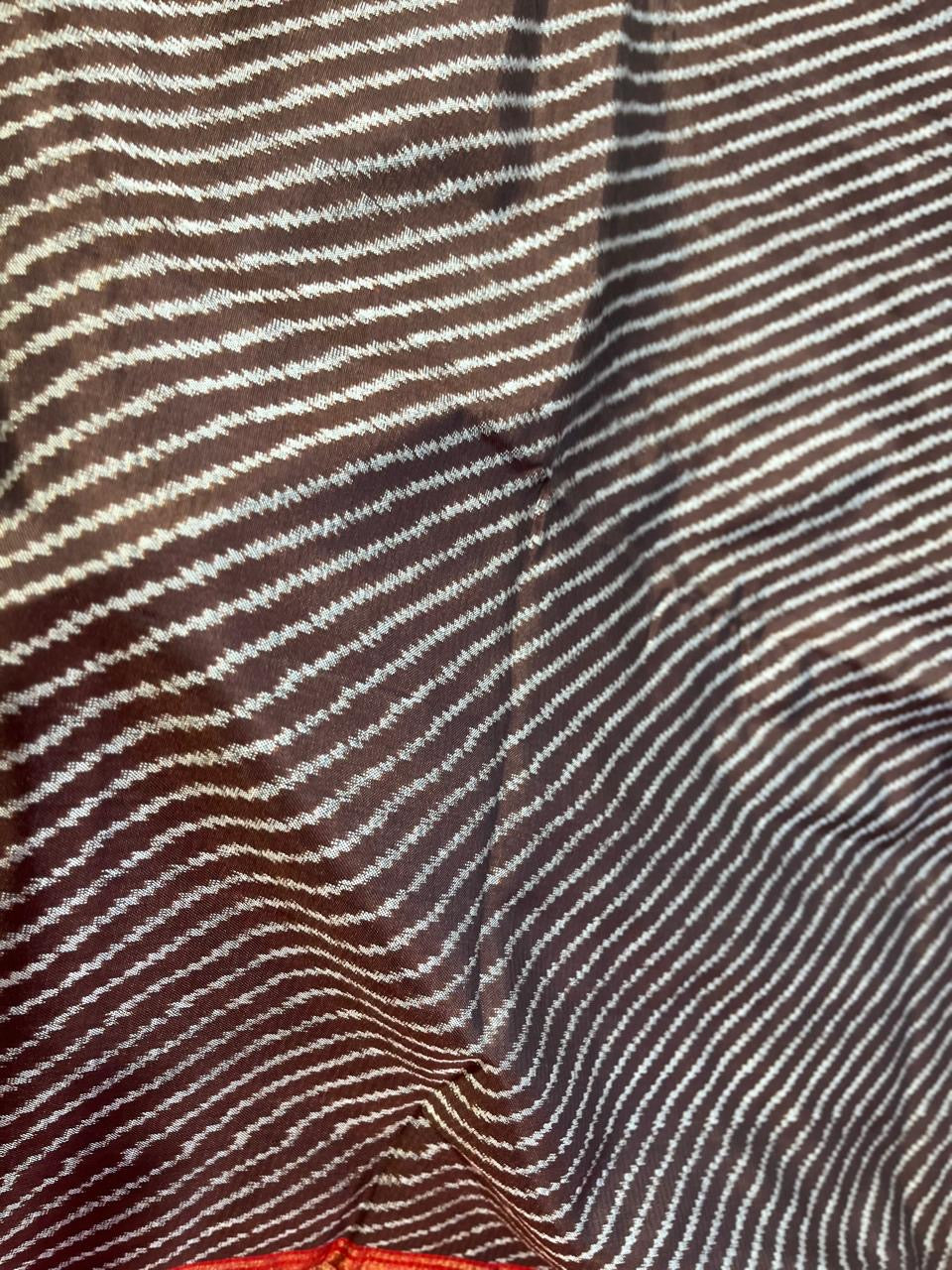 Brown and Red Twill ikkat