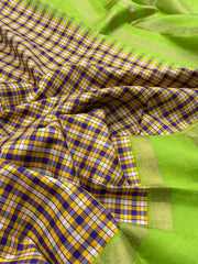 Pure Kanchi Vintage Pattu chekkered body
