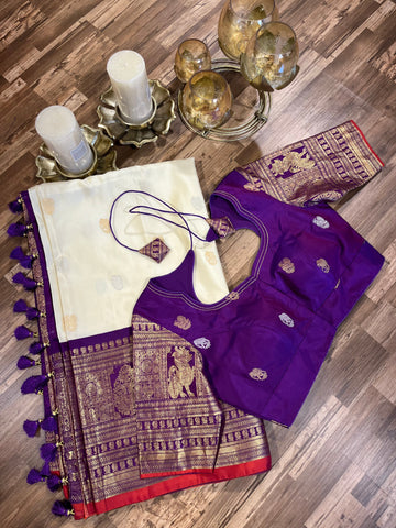 Gadwal saree ready to wear blouse