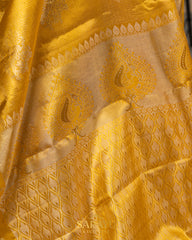 Golden Yellow Pure Kanchi Tissue Silk