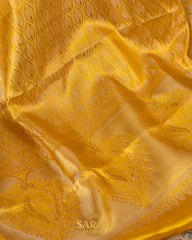 Golden Yellow Pure Kanchi Tissue Silk