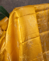 Golden Yellow Pure Kanchi Tissue Silk