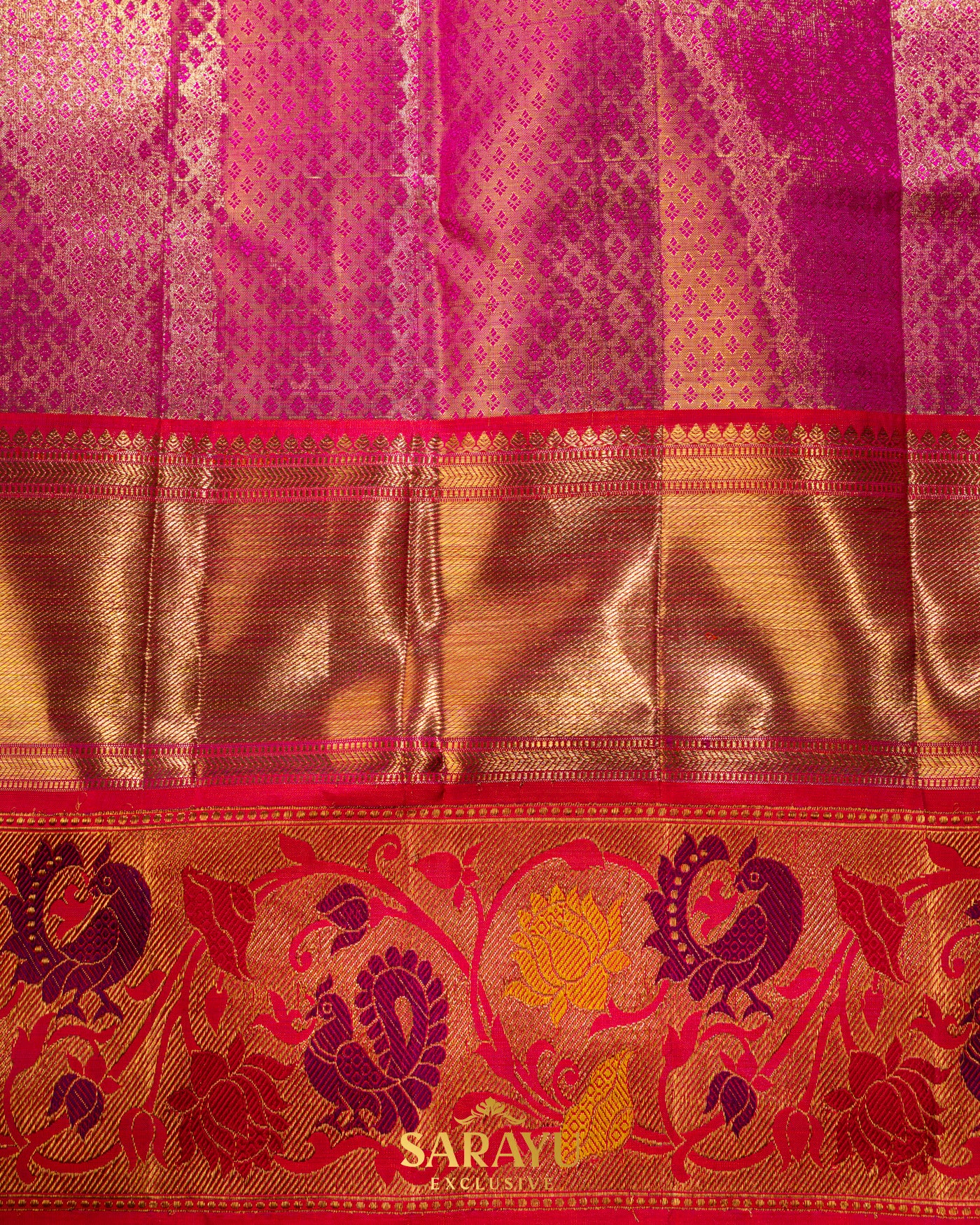 Sandlewood and Red CombinationExclusive Pure Kanchi Silk