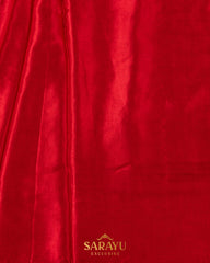 Dazzling Red Pure Italian German Silk Designer Saree