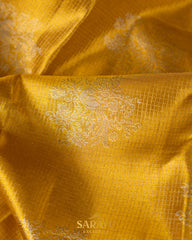 Golden Yellow Pure Kanchi Tissue Silk