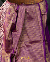 Peach And Magenta Pink Twill Kanchi Patola