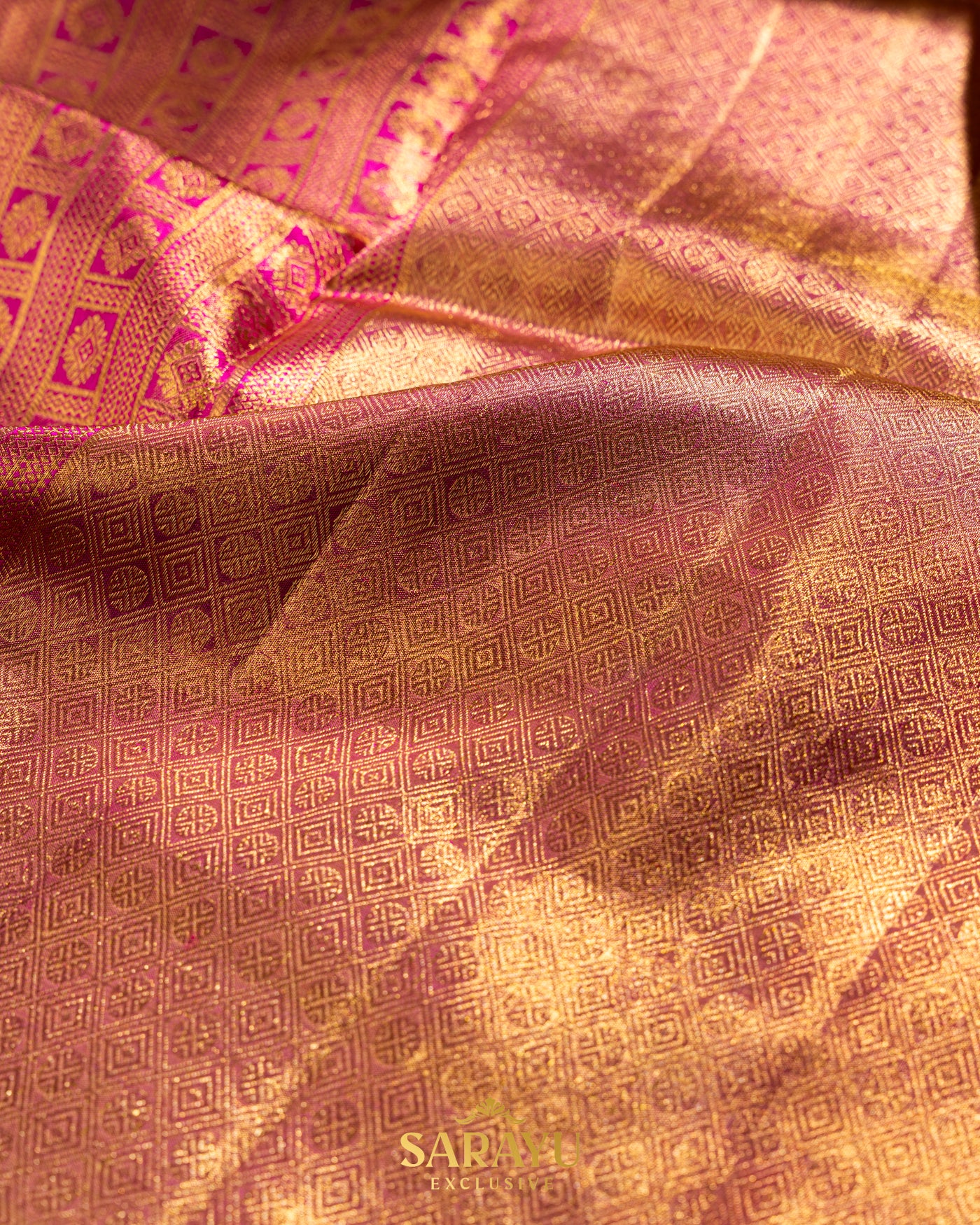 Sandlewood and Red CombinationExclusive Pure Kanchi Silk