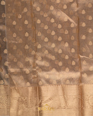 Soft Beige Banarasi Kora Silk