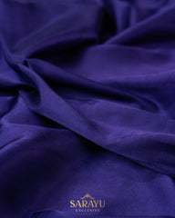 Royal Blue German Pure Designer Silk Saree