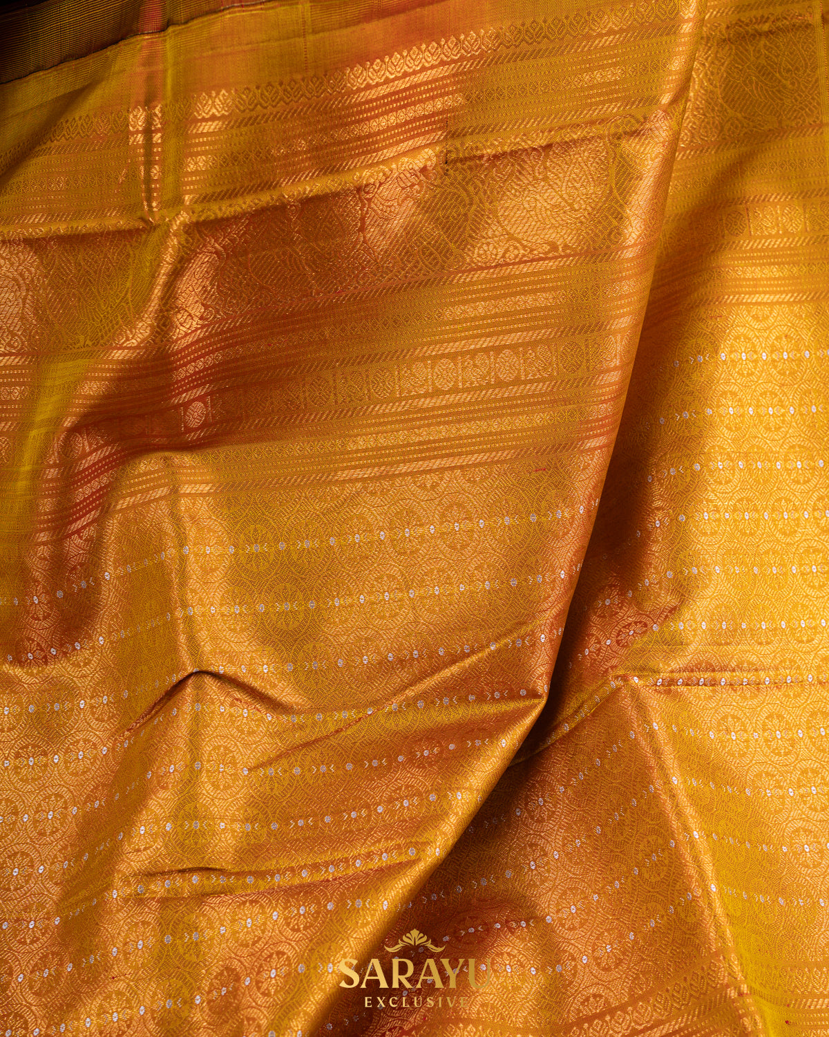 Black and Golden Yellow Exclusive Double Weave Gadwal