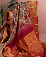 Kalamkari Hand painted Kanchi Pure Silk