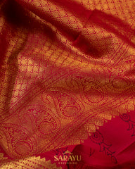 Kalamkari Hand painted Kanchi Pure Silk