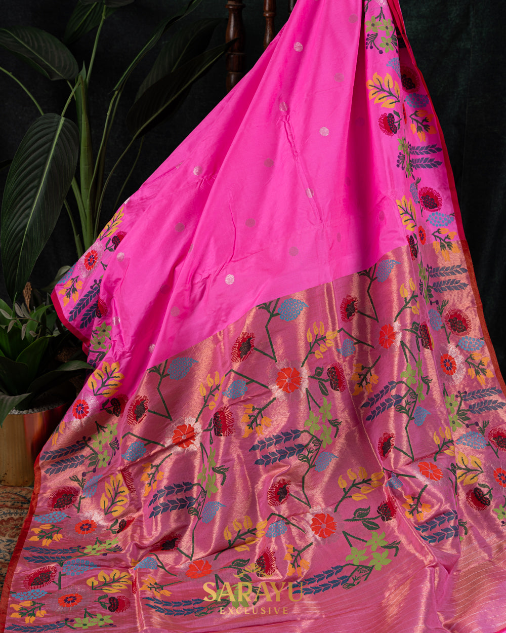 Rani Pink and red Silk By Silk Pure Kota Paithani