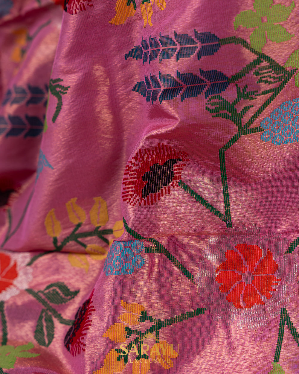 Rani Pink and red Silk By Silk Pure Kota Paithani