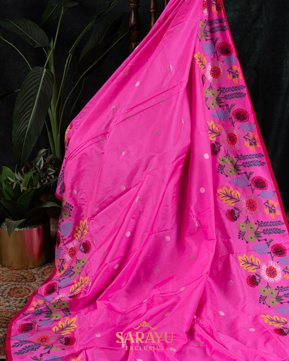 Rani Pink and red Silk By Silk Pure Kota Paithani