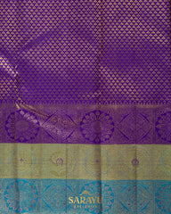 Blush and Multicolored Border Pure Kanchi Silk